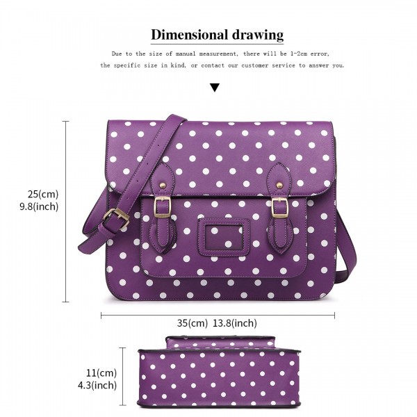 LT1665D2 MISS LULU PU SATCHEL TUPFEN PURPLE