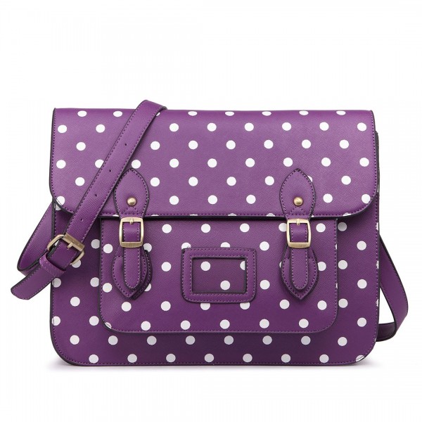 LT1665D2 MISS LULU PU SATCHEL TUPFEN PURPLE
