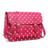 LT1665D2 MISS LULU TUPFEN PU SATCHEL PINK