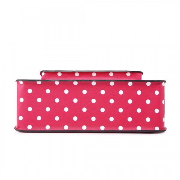 LT1665D2 MISS LULU TUPFEN PU SATCHEL PINK