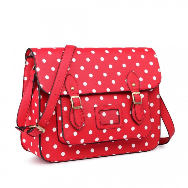 LT1665D2 MISS LULU PU SATCHEL Punkte Rote