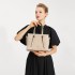 LT2135 - Miss Lulu Crocodile Pattern Large Capacity Leather Cross-body Handbag - Khaki