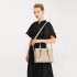 LT2135 - Miss Lulu Crocodile Pattern Large Capacity Leather Cross-body Handbag - Khaki