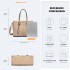 LT2135 - Miss Lulu Crocodile Pattern Large Capacity Leather Cross-body Handbag - Khaki