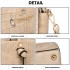 LT2135 - Miss Lulu Crocodile Pattern Large Capacity Leather Cross-body Handbag - Khaki