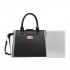 LT2204 - Miss Lulu Klassisch Kontrast Metallschloss Leder Handtasche - Schwarz