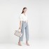 LT2204 - Miss Lulu Klassisch Kontrast Metallschloss Leder Handtasche - Grau