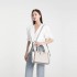LT2204 - Miss Lulu Klassisch Kontrast Metallschloss Leder Handtasche - Grau