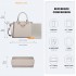 LT2204 - Miss Lulu Klassisch Kontrast Metallschloss Leder Handtasche - Grau