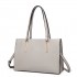 LT2206 - Miss Lulu Klassisch Leder Groß Tasche Handtasche - Grau