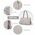 LT2206 - Miss Lulu Klassisch Leder Groß Tasche Handtasche - Grau