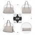 LT2206 - Miss Lulu Klassisch Leder Groß Tasche Handtasche - Grau
