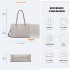 LT2206 - Miss Lulu Klassisch Leder Groß Tasche Handtasche - Grau