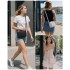 MSM2619 - Miss Lulu Women’s Crossbody Bag, Multi‑Zip Pockets Compact Daily Shoulder Bag - Black