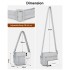 MSM2619 - Miss Lulu Women’s Crossbody Bag, Multi‑Zip Pockets Compact Daily Shoulder Bag - Light Grey