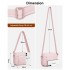 MSM2619 - Miss Lulu Women’s Crossbody Bag, Multi‑Zip Pockets Compact Daily Shoulder Bag - Pink