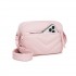MSM2619 - Miss Lulu Women’s Crossbody Bag, Multi‑Zip Pockets Compact Daily Shoulder Bag - Pink