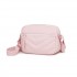 MSM2619 - Miss Lulu Women’s Crossbody Bag, Multi‑Zip Pockets Compact Daily Shoulder Bag - Pink