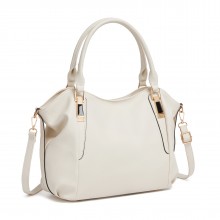 S1716 - Miss Lulu Soft Leather Elegant Simple Shoulder Bag - Beige