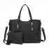 S1719 - Miss Lulu PU Leather Handbag & Purse - Black