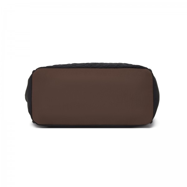 TVM2520 - Miss Lulu Stylish Quilted Color-Blocked Cabin Travel Bag with Dry-wet separation compartment & Trolley Sleeve - Black