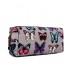 PC-B - Miss Lulu Canvas Pencil Case Butterfly Grey