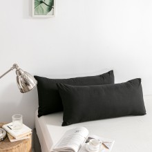 40cm × 80cm - Polyester Baumwolle Weich Kissenbezug-Set - Schwarz