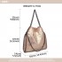 S1760 - Miss Lulu Metallic Effect Chain Tote Bag - Pink