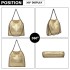 S1760 - Miss Lulu Metallic Effect Chain Tote Bag - Yellow