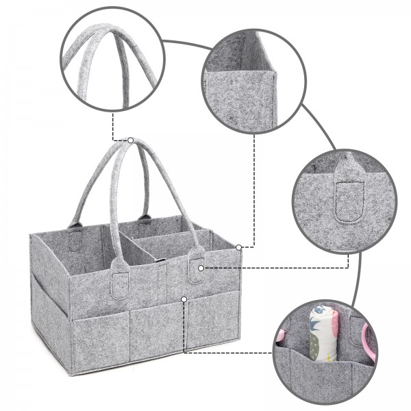 S2049 - Kono Felt Caddy Organiser With Storage - Grey