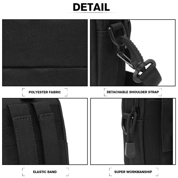 S2053 - Kono Casual Small Canvas Cross Body Bag - Black