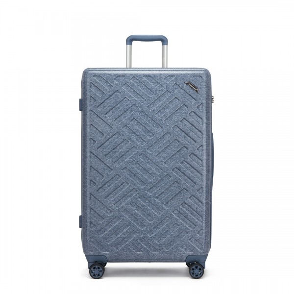 KSS2495 - Supercase 28 Zoll Schalenkoffer mit elegantem geometrischen Muster aus ABS+PC und TSA-Schloss für müheloses Reisen - Denimblau
