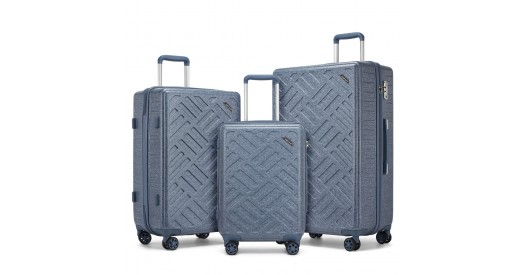 KSS2495 - Supercase 3-Piece Sleek Geometric Pattern Hard Shell ABS+PC ...