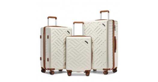 KSS2495 - Supercase 3-Piece Sleek Geometric Pattern Hard Shell ABS+PC ...