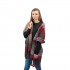 S6429 - Stylish Soft Warm Wrap Check Print Shawl Scarf - Red