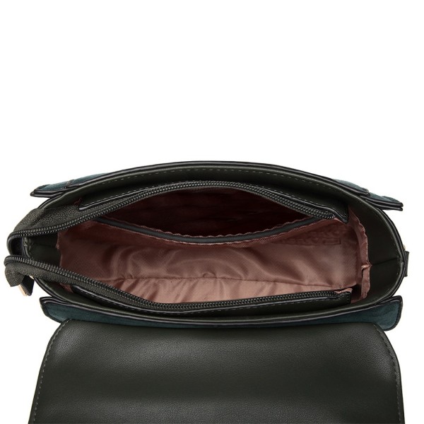 LB6872 - Miss Lulu Matte PU-Leder Midi Handtasche Umhängetasche - Grün