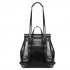 E6833 - MISS LULU Vintage Oil-Wax Faux Leather Backpack - Black