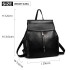 E6833 - MISS LULU Vintage Oil-Wax Faux Leather Backpack - Black