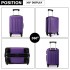 K1872L - Kono 24 Inch ABS Hard Shell Luggage 4 Wheel Spinner Suitcase - Purple