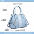 LT1822 - MISS LULU STRUCTURED PANELLED SHOULDER BAG - BLUE