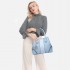 LT1822 - MISS LULU STRUCTURED PANELLED SHOULDER BAG - BLUE