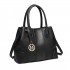LT1822 - MISS LULU STRUCTURED PANELLED SHOULDER BAG - BLACK