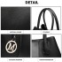 LT1822 - MISS LULU STRUCTURED PANELLED SHOULDER BAG - BLACK