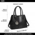 LT1822 - MISS LULU STRUCTURED PANELLED SHOULDER BAG - BLACK