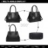 LT1822 - MISS LULU STRUCTURED PANELLED SHOULDER BAG - BLACK