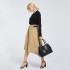 LT1822 - MISS LULU STRUCTURED PANELLED SHOULDER BAG - BLACK