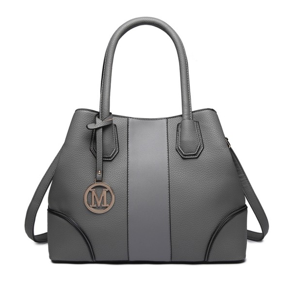 LT1822 - MISS LULU STRUCTURED PANELLED SHOULDER BAG - GREY