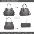 LT1822 - MISS LULU STRUCTURED PANELLED SHOULDER BAG - GREY