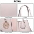 LT1822 - MISS LULU STRUCTURED PANELLED SHOULDER BAG - PINK