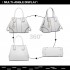 LT1822 - MISS LULU STRUCTURED PANELLED SHOULDER BAG - WHITE